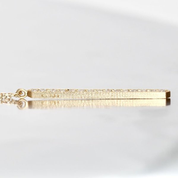 画像7: 【クリスタル】クリスタルダイヤモンドバー ネックレスチャーム K18YG 