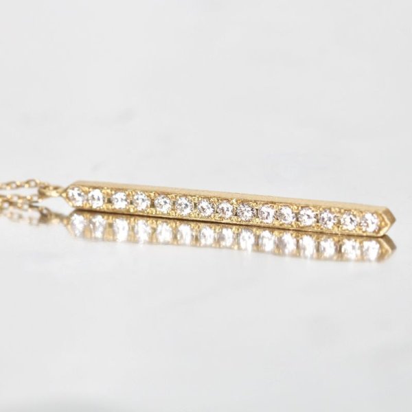 画像8: 【クリスタル】クリスタルダイヤモンドバー ネックレスチャーム K18YG 