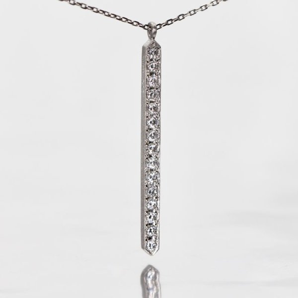 画像3: 【クリスタル】クリスタルダイヤモンドバー ネックレスチャーム Pt950h 