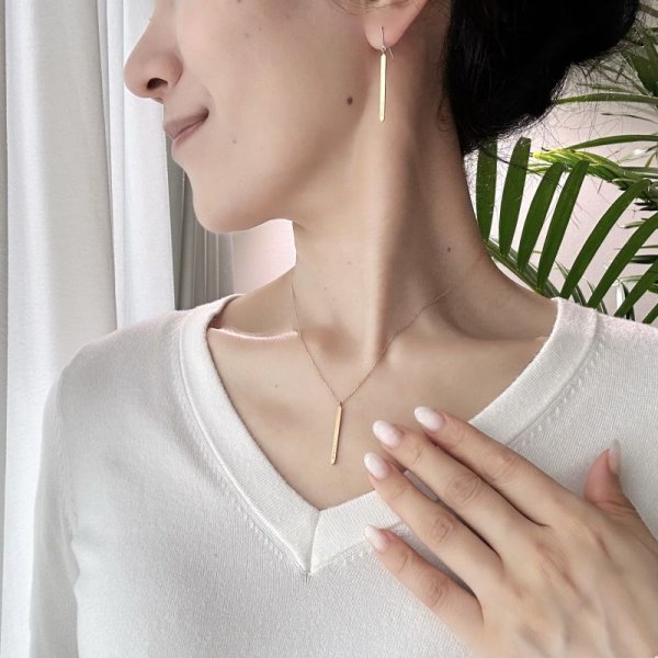 画像12: 【クリスタル】クリスタルダイヤモンドバー ネックレスチャーム K18YG 