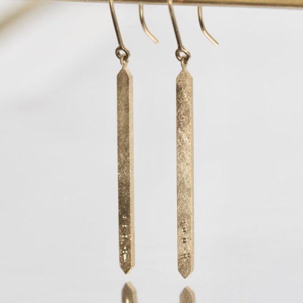 画像3: 【クリスタル】クリスタルバー フックピアス K18YG 