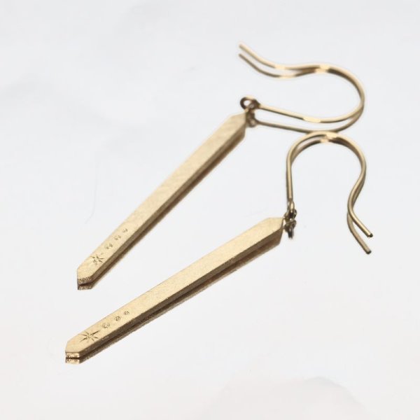 画像5: 【クリスタル】クリスタルバー フックピアス K18YG 