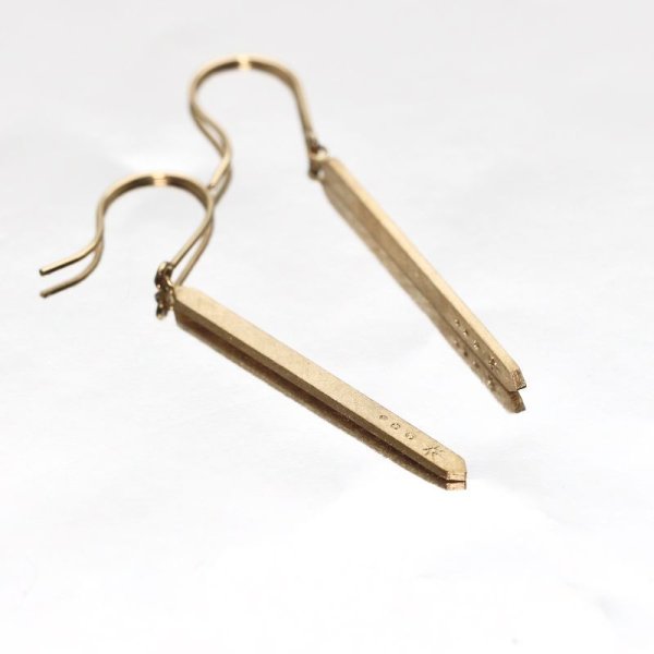 画像6: 【クリスタル】クリスタルバー フックピアス K18YG 