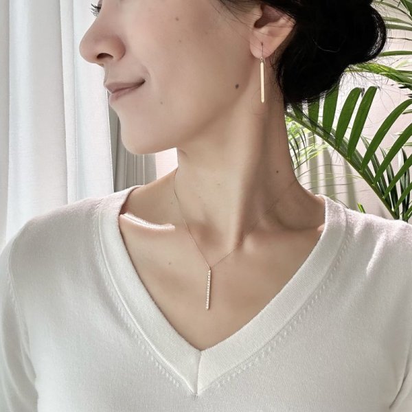 画像11: 【クリスタル】クリスタルダイヤモンドバー ネックレスチャーム K18YG 