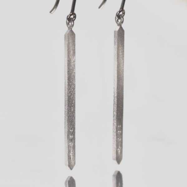 画像3: 【クリスタル】クリスタルバー フックピアス Pt950h 