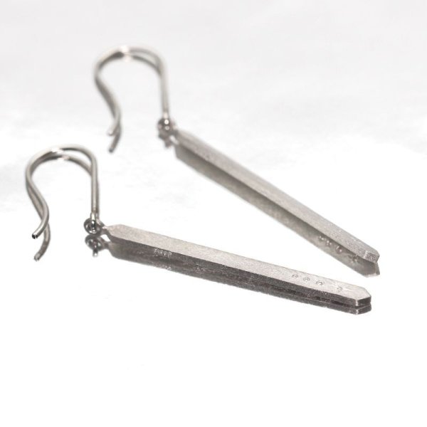 画像7: 【クリスタル】クリスタルバー フックピアス Pt950h 