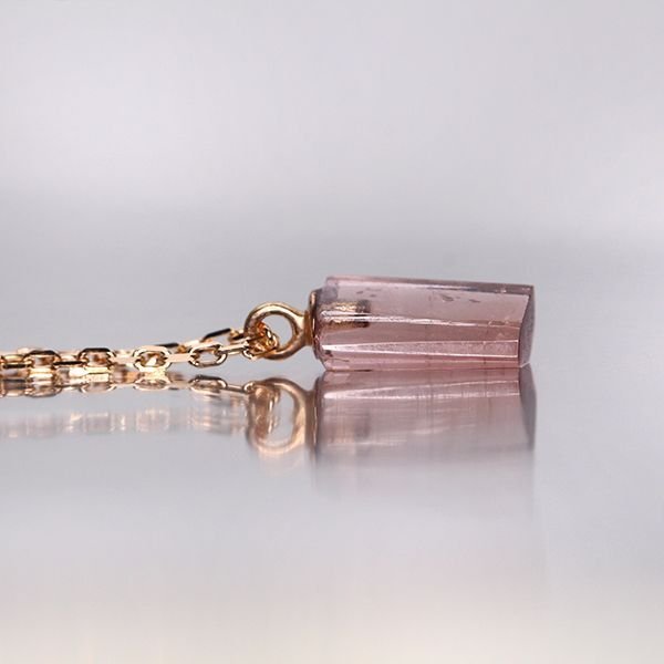 画像5: 【晶】ピンクトルマリン（ラフカット）ネックレスチャーム K18RPG（ピンクゴールド） No.5