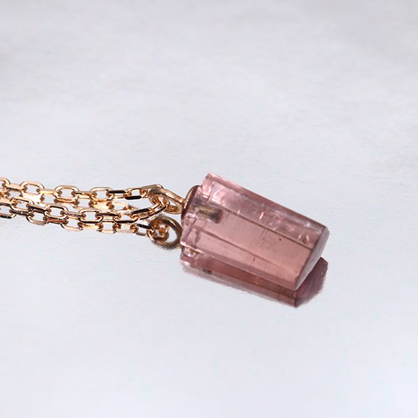 画像7: 【晶】ピンクトルマリン（ラフカット）ネックレスチャーム K18RPG（ピンクゴールド） No.5