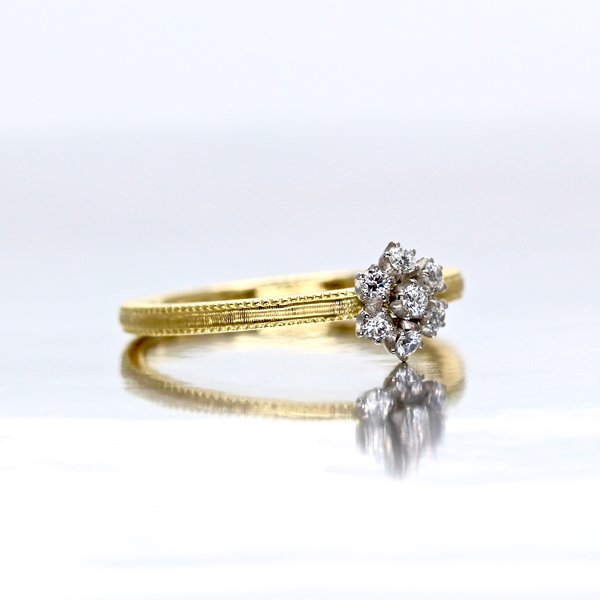 画像4: 【雪の花】ダイヤモンド・リング S 0.15ct Pt950h × K18YG（プラチナ × イエローゴールド） 